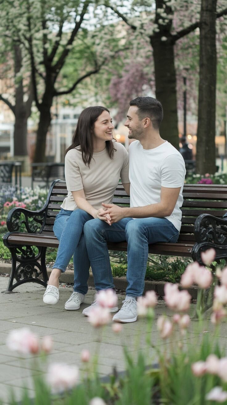 Pareja feliz despues de recuperar la confianza