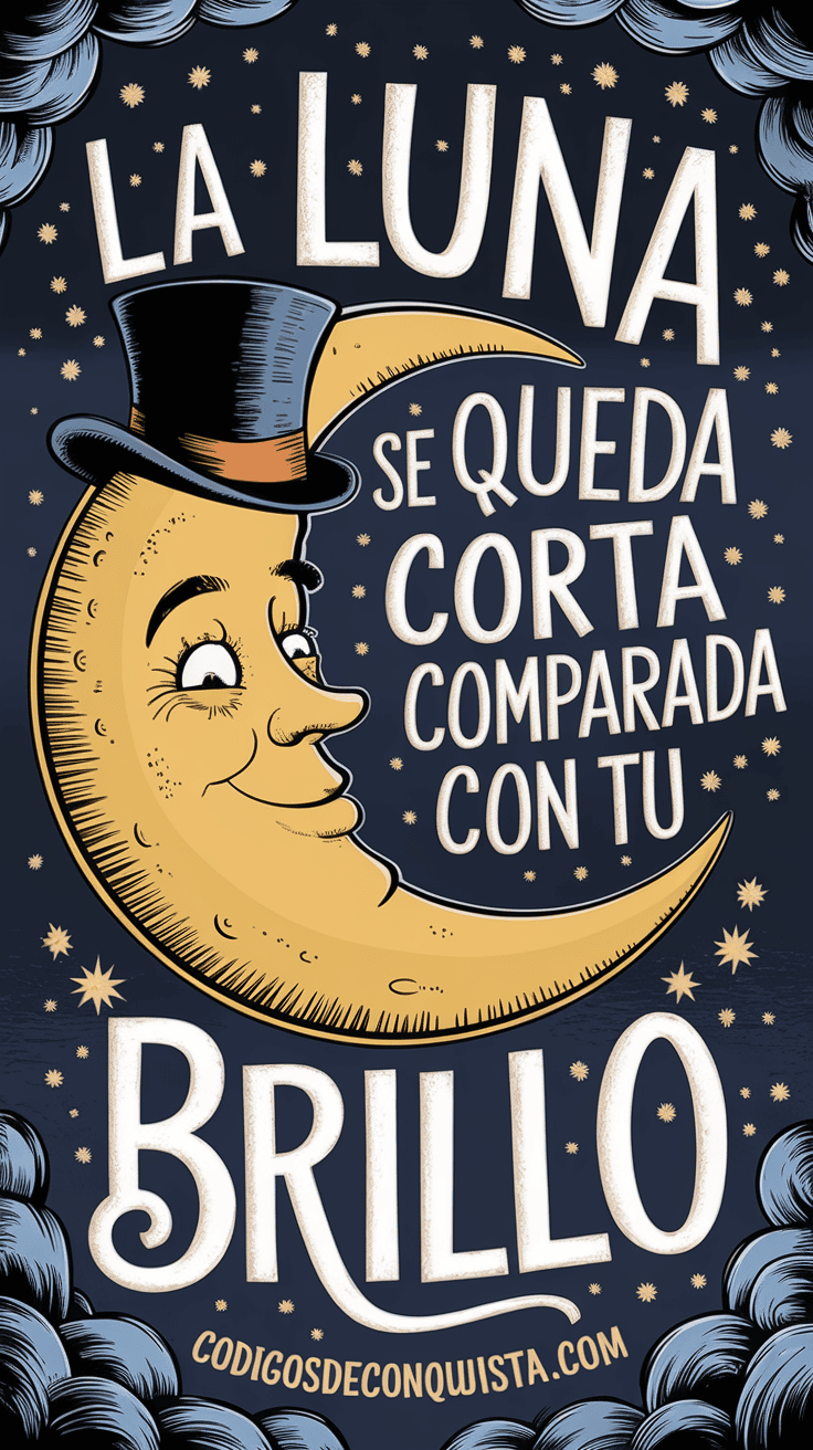 La luna se queda corta comparada con tu brillo