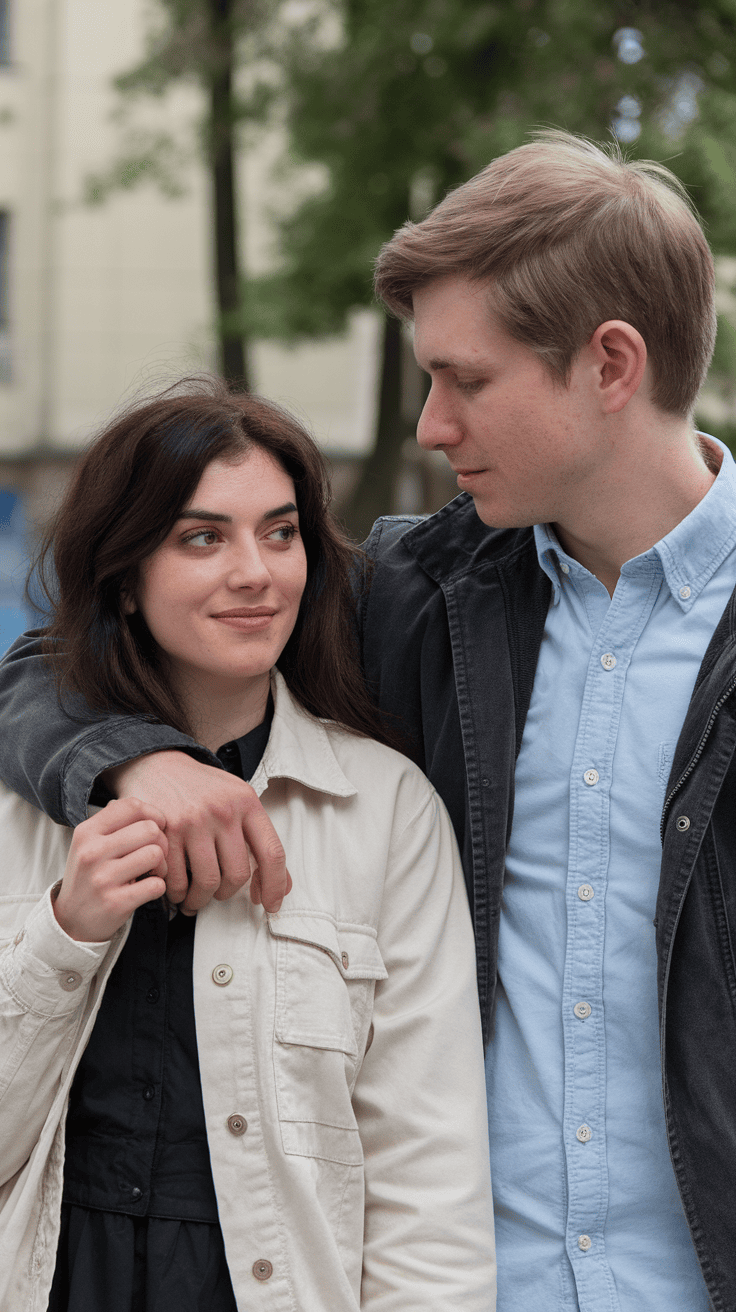 Un abrazo lateral muestra afecto casual y compañerismo, perfecto para amigos o conocidos