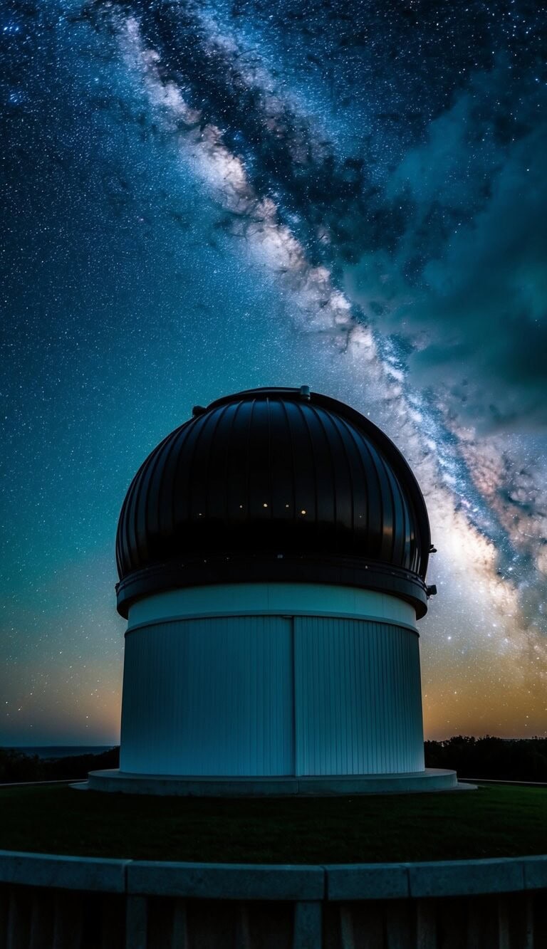 Una noche estrellada en un observatorio astronómico