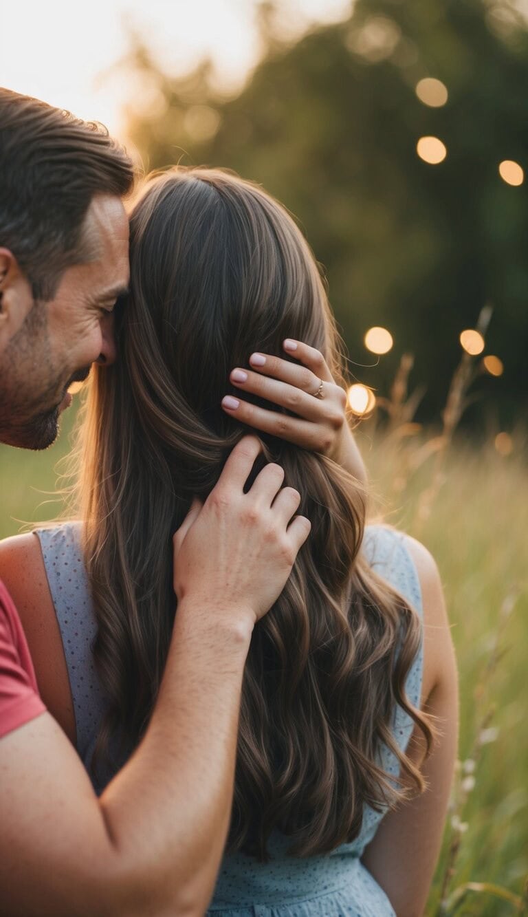 Pasar los dedos por el cabello mientras se comparten historias de amor